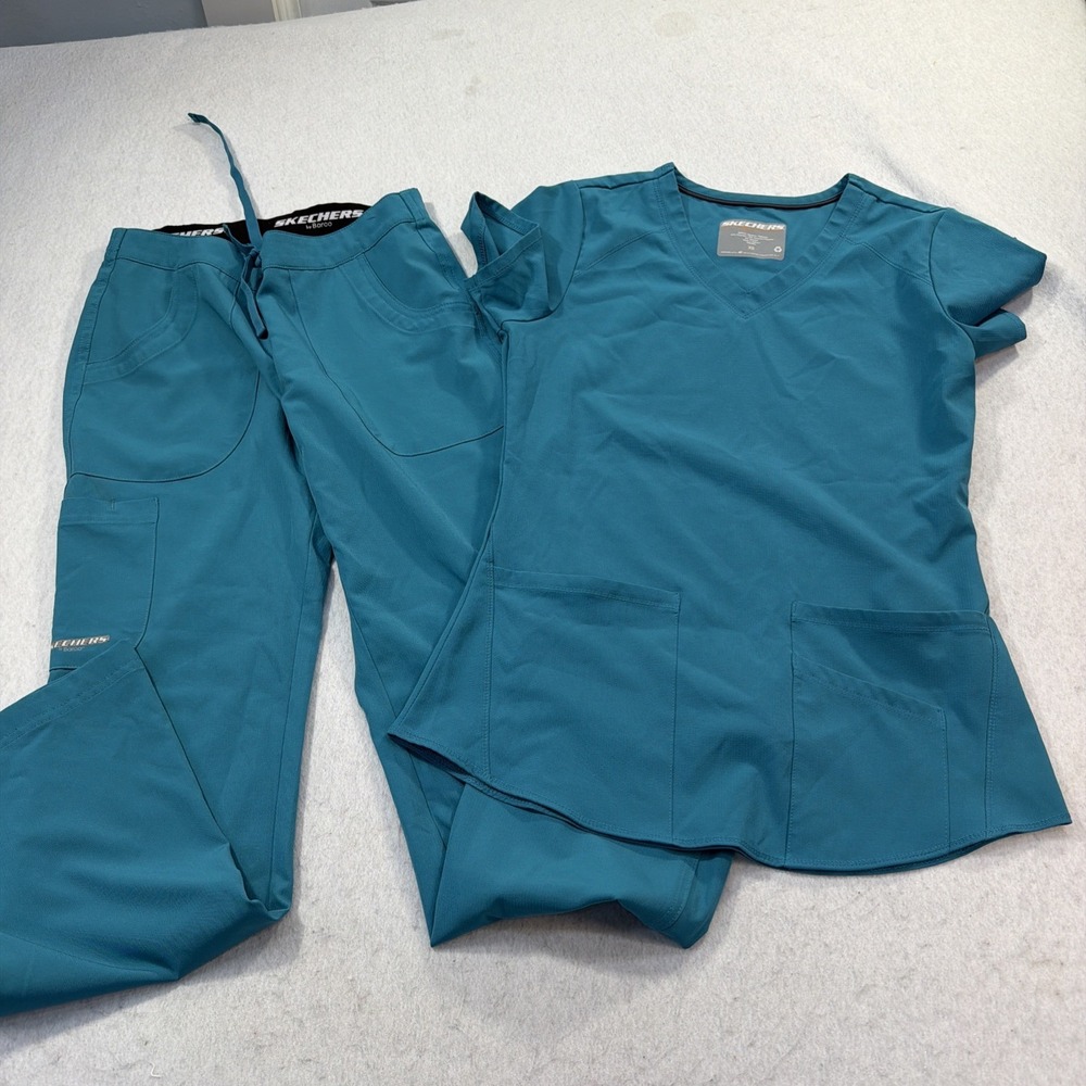 Scrubs Uniforms Skechers Barco Women Medical Dental Size XS Top, XSP Pants Teal